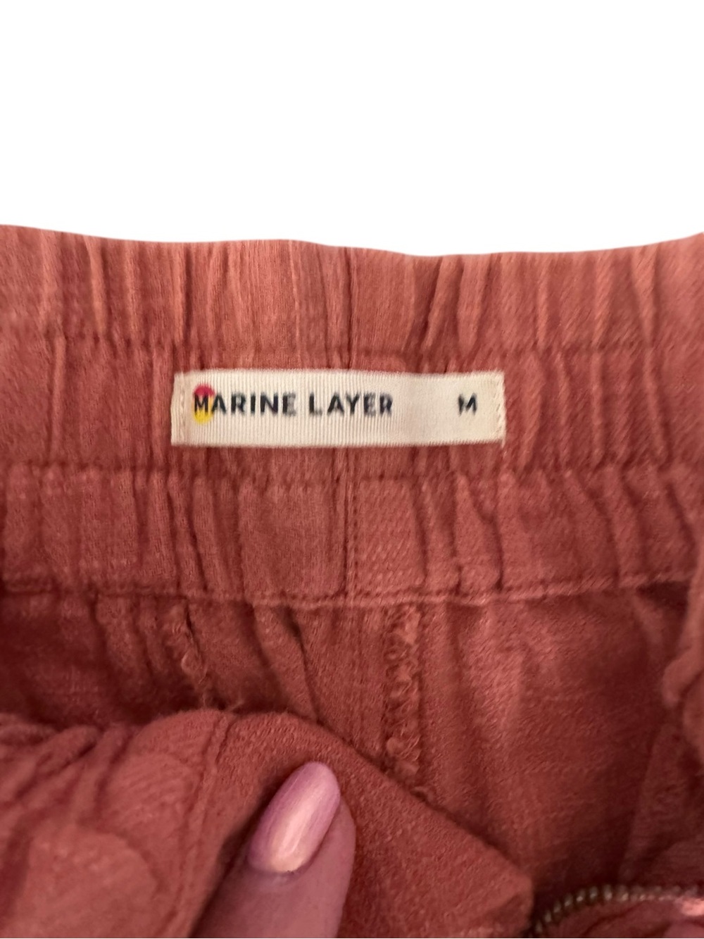 Marine Layer Linen Blend Pull-On Pants Women’s Medium Coastal Chic Resortwear - Picture 4 of 7